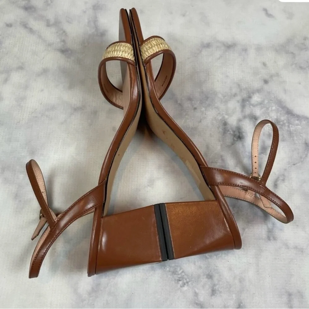 J. Crew Layne Cognac Brown Block Heel Sandal - 10.5 - Picture 6 of 9